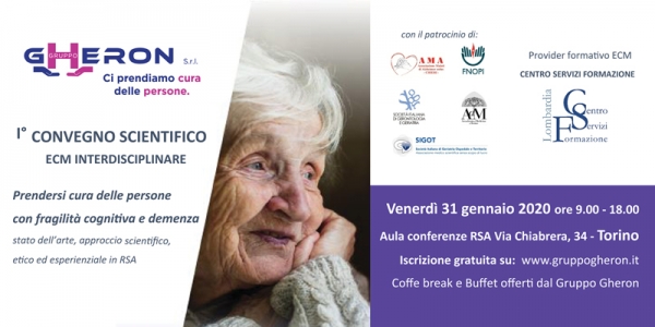 GRUPPO GHERON ANNUNCIA IL SUO 1° CONVEGNO SCIENTIFICO ECM INTERDISCIPLINARE