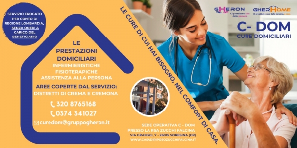 LA RSA ZUCCHI FALCINA DIVENTA LA SEDE OPERATIVA DEL NUOVO SERVIZIO DI CURE DOMICILIARI NEI DISTRETTI DI CREMA E CREMONA, SENZA ONERI A CARICO DEL PAZIENTE