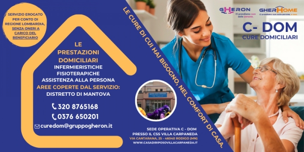 IL CSS VILLA CARPANEDA DIVENTA LA SEDE OPERATIVA DEL NUOVO SERVIZIO DI CURE DOMICILIARI PER IL DISTRETTO DI MANTOVA, SENZA ONERI A CARICO DEL PAZIENTE