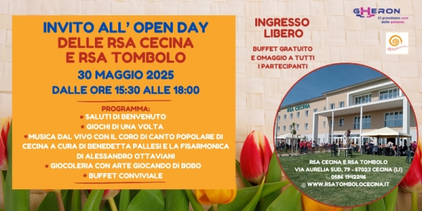 LE RSA CECINA E RSA TOMBOLO VI INVITANO AD UN FANTASTICO OPEN DAY!